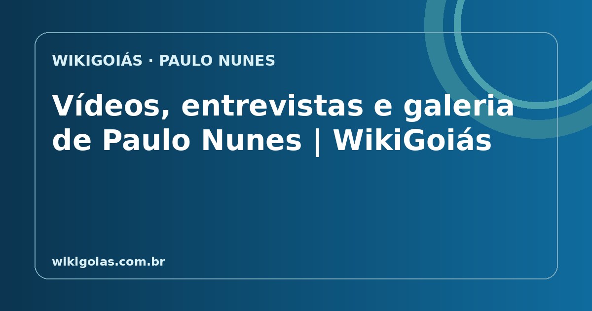 Vídeos, entrevistas e galeria de Paulo Nunes