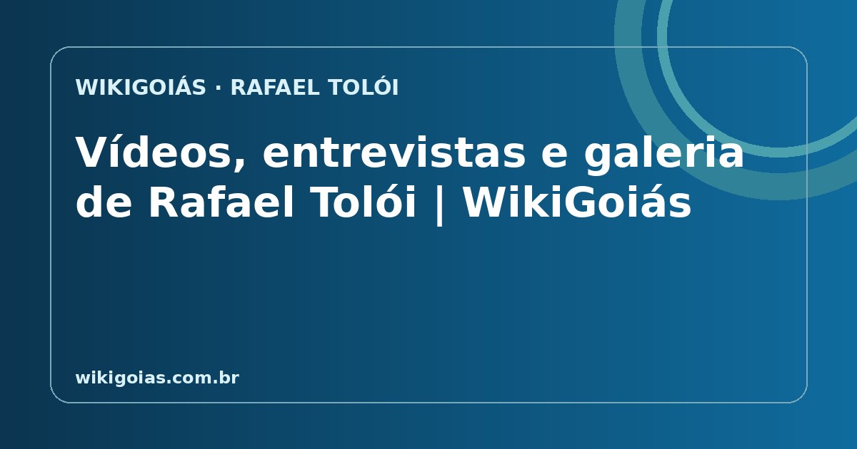 Vídeos, entrevistas e galeria de Rafael Tolói