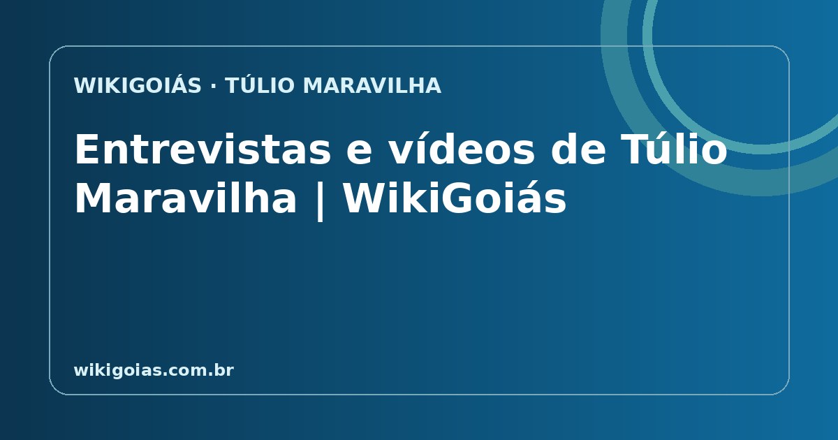 Entrevistas e vídeos de Túlio Maravilha