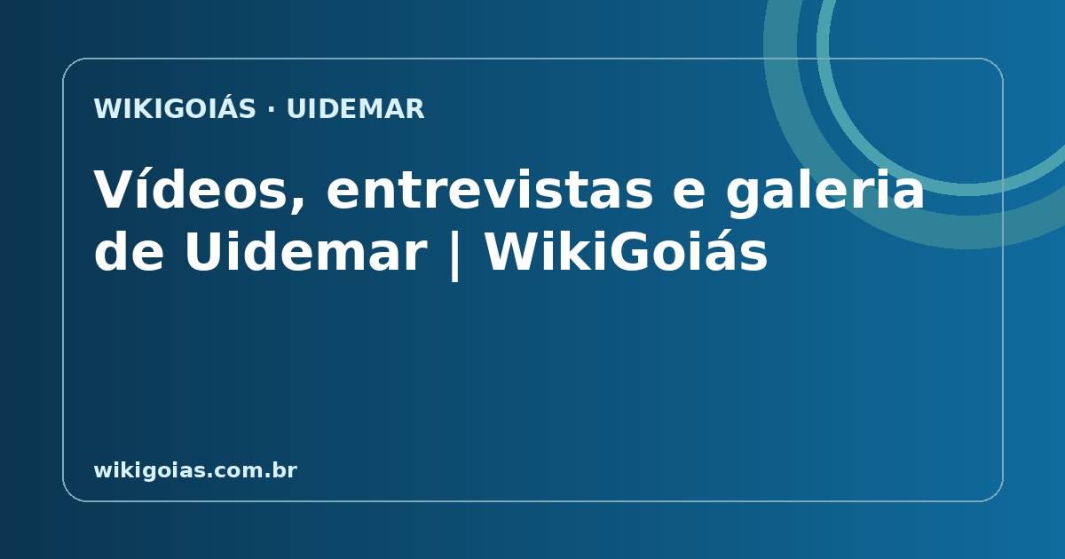 Vídeos, entrevistas e galeria de Uidemar