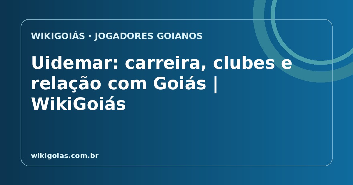 Uidemar: trajetória no futebol