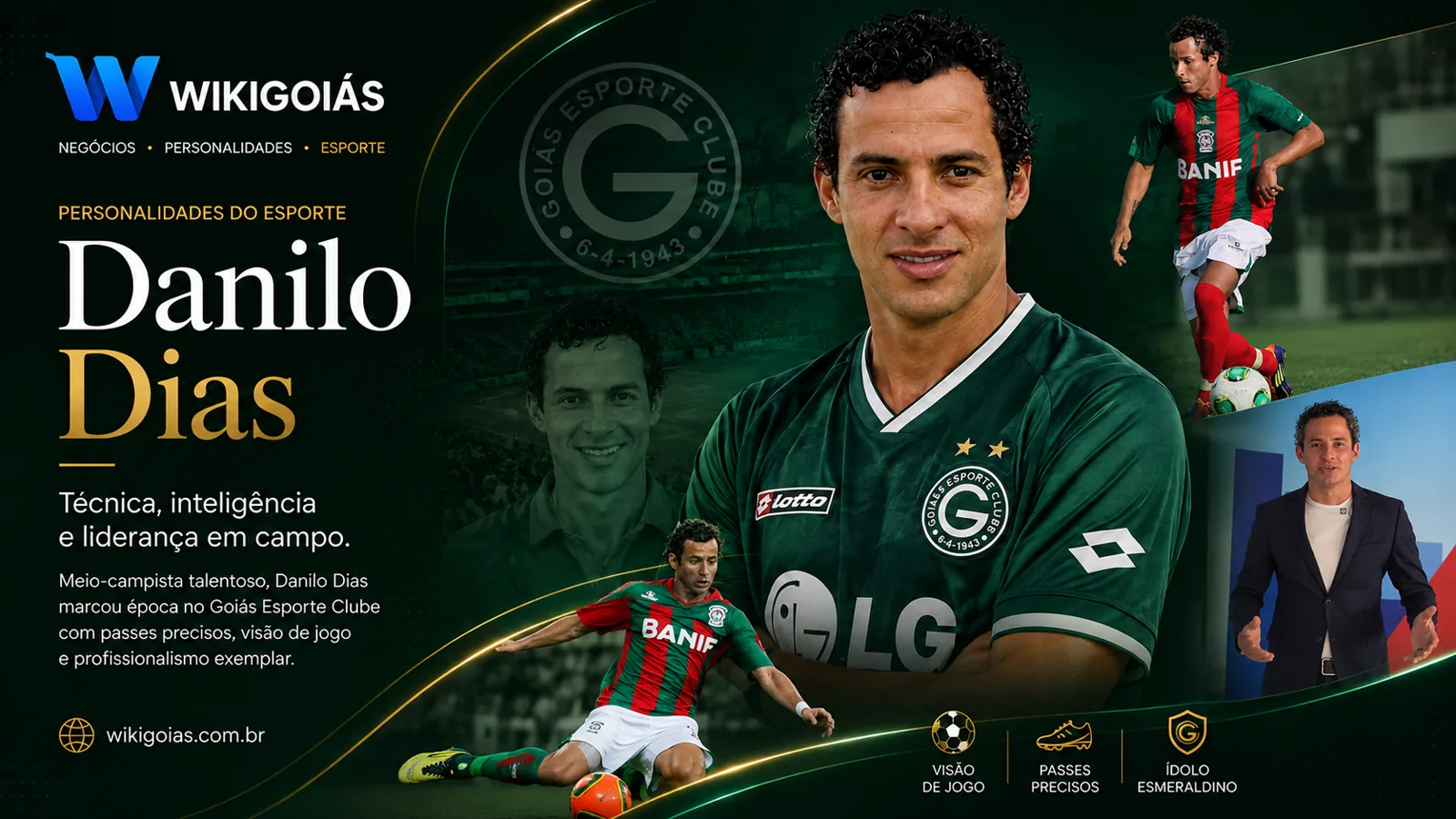 Danilo Dias em arte editorial sobre futebol e comunicação esportiva