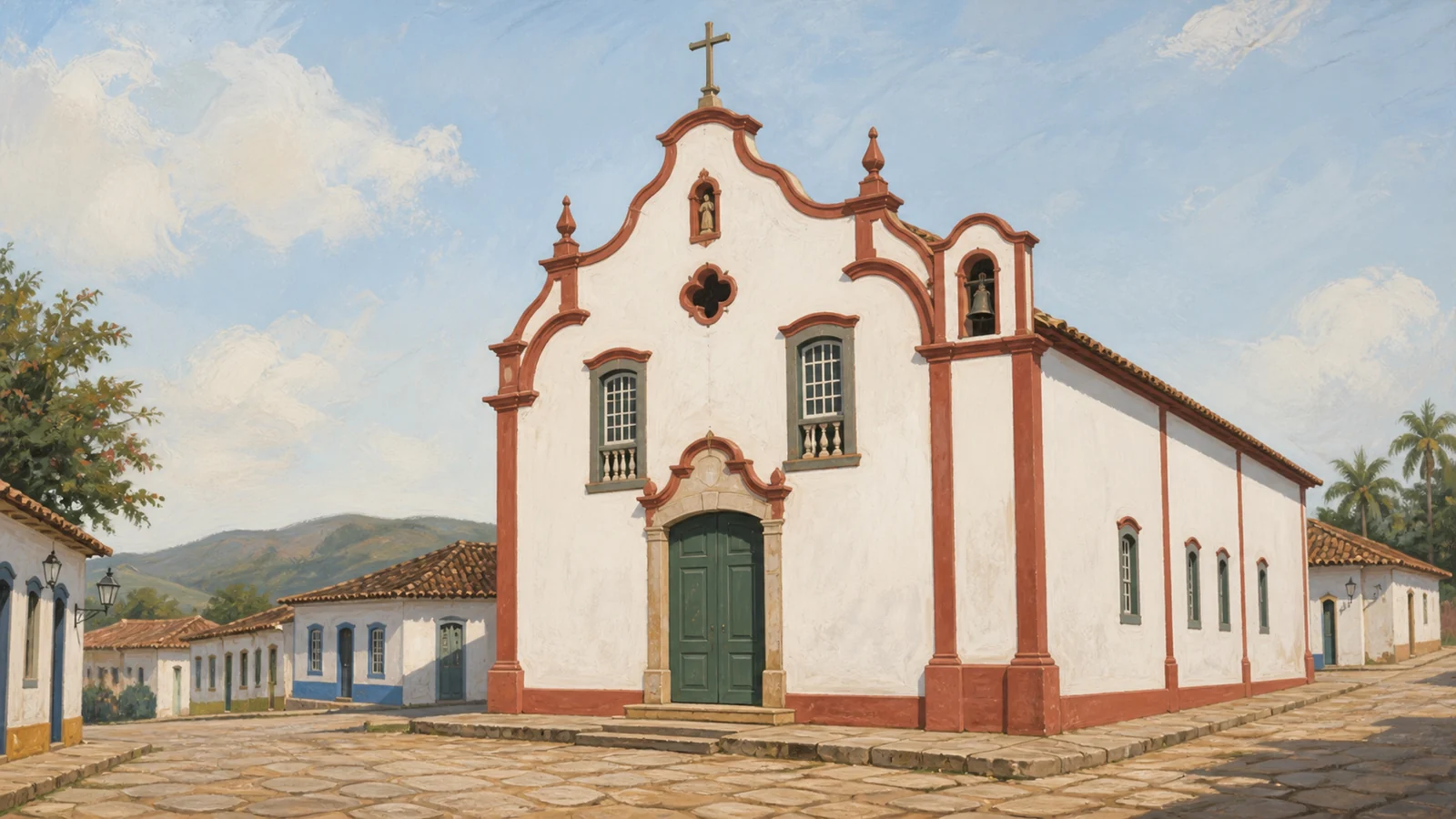 Igreja da Boa Morte e Museu de Arte Sacra na Cidade de Goiás — ilustração editorial WikiGoiás