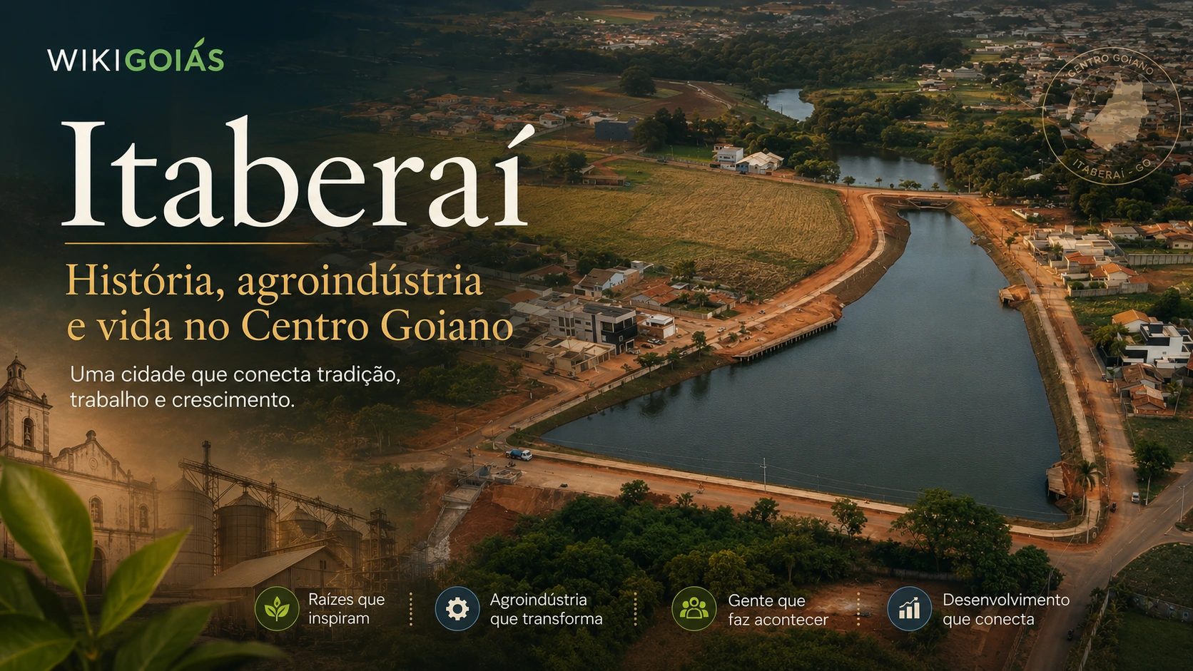Vista aérea real de Itaberaí usada na composição editorial do WikiGoiás