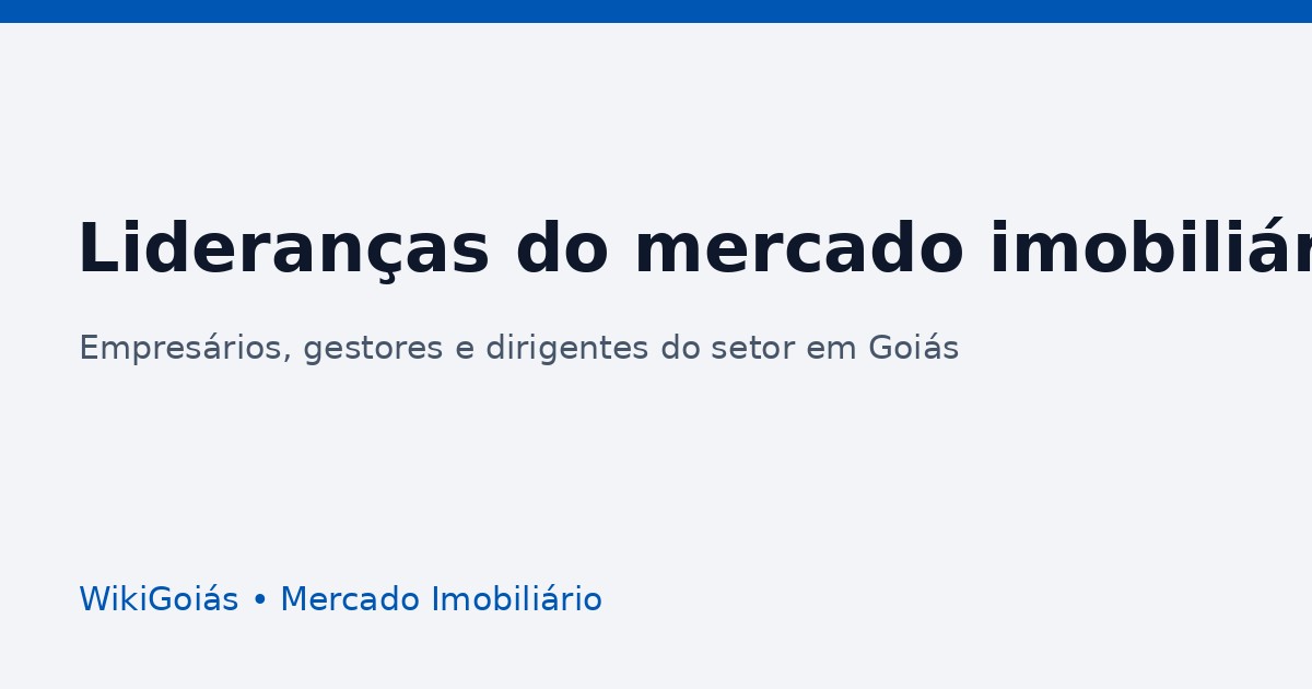 Lideranças do mercado imobiliário de Goiás