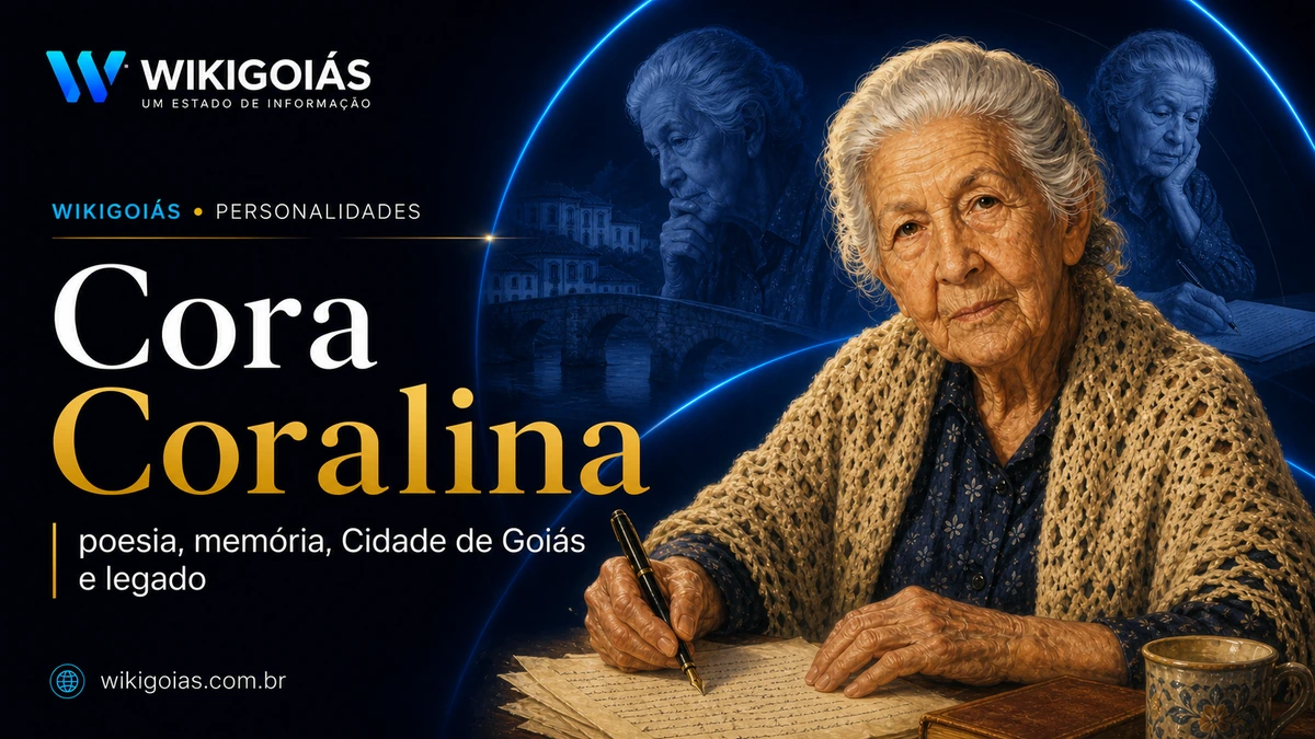 Cora Coralina — ilustração editorial do perfil no WikiGoiás