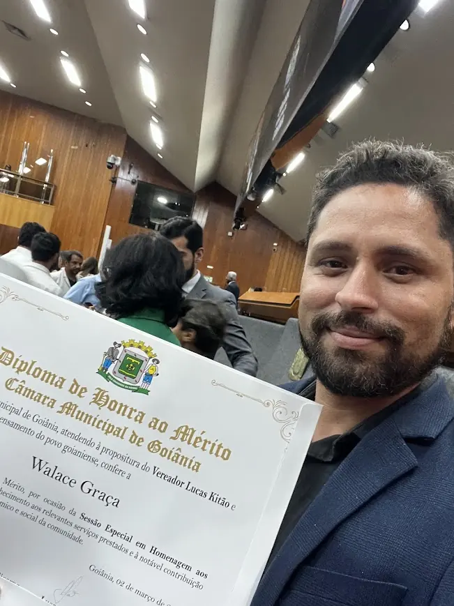 Walace Graça em homenagem na Câmara Municipal de Goiânia